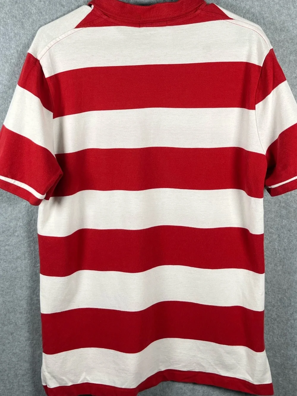 Ralph Lauren Red and White Striped Polo Shirt